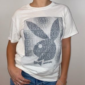 White Playboy T-shirt Size S